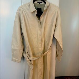 FRNCH Cream Button-Up Jacket with Belt